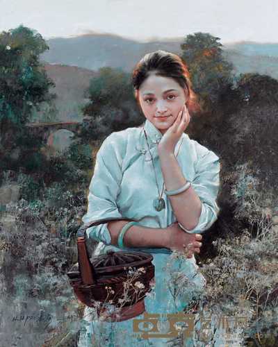 潘鸿海 1998年作 少女 81×65cm